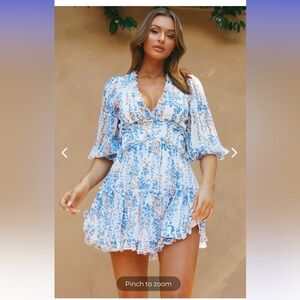 selfie leslie laney cutout back ruffle detail floral dress